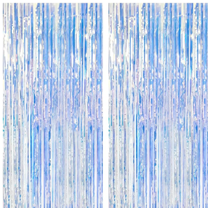 Colorfast FOIL Fringe Curtain Backdrop for Birthday, Graduation Celebration, Bachelorette, Valentines Party Celebration, Event Decoration (Color may vary,) Pack of 2