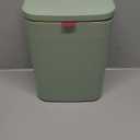 1.85 Gallon 7L Carbon Steel Trash Can Door Compost Bin Wall Mounted 2 Ways Sliding Lid Compost Bin Countertop Kitchen Hanging Cabinet Door Trash Bin Metal Garbage Bin Poubelle Cuisine Green