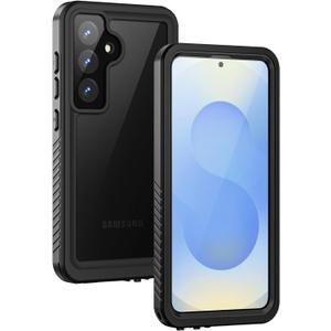 Lanhiem for Samsung Galaxy S25 Phone Case, IP68 Waterproof Dustproof, Built-in Screen Protector, Rugged Full Body Shockproof Protective Cover for Galaxy S25, Black