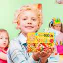 Tioncy 48 Set 100th Days of School Treat Bag Toppers and Cards Set Happy 100th Days School Self Adhesive Goodies Baking Wrapping Bags with Greeting Card for Kids Funny Project DIY Exchange Card Gifts