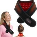 Cordless Heated Neck Massager Wrap  Portable Neck Heat & Vibration Scarf with 3 Heat & 3 Vibration Levels, Soft Wearable Neck Pad for Everyday Comfort, Ideal for Home (Massager Wrap B)