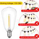 VISTERLITE E12/C7 Base LED Replacement Bulbs for ST38 Outdoor String Lights - Not Solar, Vinatge 1W LED Shatterproof Bulb, Warm White 2200K, 25 Pack