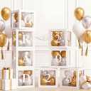 Ledido 2026 Graduation Balloon Boxes Decorations, 4 Pieces White Clear Grad Balloon boxes with Letters, Class of 2026 Graduation Party Supplies for College, High School, Prom, Birthday, Baby Shower