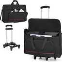 Trunab Rolling Monitor Carry Case for 24 Inch Monitors with Detachable Trolley, Padded Monitor Bag Hold Up to 2 LCD Screens/TVs and Accessories, Black Patented Design, 26 inches