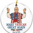 Vatican Ornament 2025, Make Vatican Great Again  Pope Leo XIV Patriotic Ornament  Funny Political Catholic Gift  USA Flag Pope Decor, Holiday Party, Gag Gift