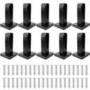 Marine Grade SS2205 Glass Pool Fence Spigot, Matte Black Railing Clamp Bracket for Deck Balcony Glass Railing Balustrade Handrail, by LukLoy (SS2205 (GW=3.52lb, NW=2.75lb), Pack of 4)