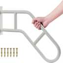 Hand Rails for Outdoor Steps & Elderly (Max 800LBS),U-Shape Wall Mount Stair Railing, Porch, Deck & Garden Grab Bar, Safety Handle for Garage, 1 Pack (White)
