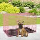 BestPet 30 Inch Dog Crates for Small Medium Dogs Folding Metal Wire Crates Dog Kennels Outdoor and Indoor Pet Dog Cage Crate with Double-Door,Divider Panel, Removable Tray and Handle,Pink