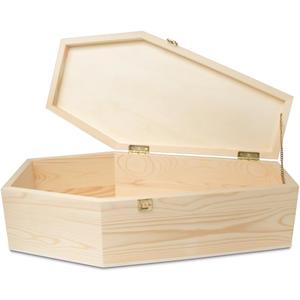 Pet Casket, Wooden Pet Burial Box, 24" Loving Dog Memorial, Strong and Safe Pet Coffin, Dignified Dog Casket, Hinged Lid Cat Casket, Baltic Birch Dog Burial Box