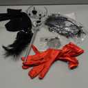 Akokvlar 9PCS Girls Dalmatian Print Costume Vintage Halloween Dress Up Outfit (10-11 Years, White)