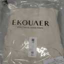 Ekouaer Women's Turtleneck Shirts Ribbed Pullover Sweater Long Sleeves Tops Midweight Thermal Underwear Blouse Beige, L