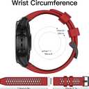 OVERSTEP Watch Band for Garmin Fenix 7/Fenix 7 Pro/Fenix 6/Fenix 6 Pro/Fenix 5/Fenix 5 Plus/Fenix 8 Solar/Amoled 47mm, Silicone Sports Strap for Garmin Quickfit 22 Smartwatch (Red Black)