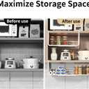 Expandable Under Shelf Basket Organizer, Under Shelf Storage, Hanging Baskets Under Cabinet for Pantry Kitchen Cupboard Desk Counter Bookshelf Space Saver Heavy Duty Slide-in (White, 2 Pack)