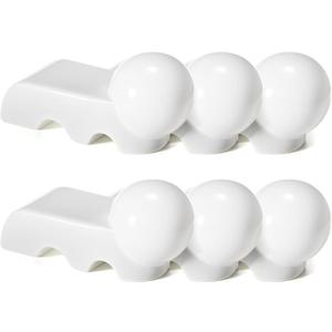 Kigeli 6 Pcs Resin Garden Pot Feet for Outdoor Planters 3 Inch Long 1.5 Inch Tall Flower Handmade Elevator Plant Feet Frost Proof Lifter for 14-20 in Pot(White,Novel)