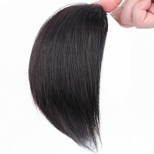 Black Invisible Human Toppers For Women Seamless Clip In Extension Piece Short Fake Fringe Hair Lining of Hair Top Hairpieces Wigs and Accessories