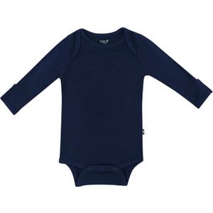 KYTE BABY Soft Bamboo from Rayon Long Sleeve Unisex Bodysuit, 0-24 Months (12-18 Months, Navy)