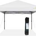 BTEXPERT 10x10ft 1-Person Setup Instant Pop Up Canopy Tent, One Touch Portable Commercial Shelter Outdoor Gazebo 1-Button Push Carrying Wheeled Bag for Home Party Deck Beach Wedding Camping Backyard (White)