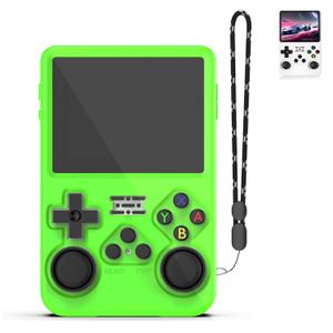 for R36S Silicone Case, Soft Skin for R36 S Handheld Game Console Accessories, Anti-Scratch Washable Silicone Cover with Lanyard (Bright Greenn)