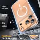Miracase Magnetic for iPhone 17 Pro Case 6.3" [Compatible with MagSafe] Full-Body Phone Case with Built-in Glass Screen Protector & Camera Control,Drop Proof iPhone 17 Pro Cover, Clear Glitter