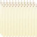 YOROXRG 36 Pack Ivory White Taper Candles, 78 Hours Burn Time, Unscented, Smokeless and Dripless, 0.8 x 10 Inch Dinner Candle Set for Household, Wedding, Party and Home Décor Candlesticks