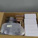 700 Pieces Gold Dinnerware Set - 100 Guests Clear Disposable Dinnerware Set for Party, Wedding, Include: 200 Clear Plates with Gold Trim, 100 Cups, 100 Napkins, 100 Plastic Silverware Sets