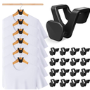 LIZMSIE 70 Pack Space Saving Hangers, Black Plastic Triangle Hangers, Heavy Duty Hanger Hooks Space Saver, Premium Closet Organizers Clothes Hanger Connector Hooks, College Dorm Room Essentials