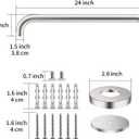2 Pack 24 Inch Satin Brush Nickel Shower Grab Bar - 1.5" Diameter,ZUEXT Stainless Steel Bathroom Grab Bar, Bath Balance Bar,Safety Hand Rail Support, Handicap Injury Elderly Senior Assist Bath Handle