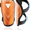 Shin Guards Soccer Kids Youth, CE Certified Airsfish Shin Guard Protection Gear for  Boys Girls Teenagers High Impact Resistant Breathable Comfortable 1 Pair (X-Small, Orange)