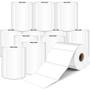 L LIKED 4" x 2" Direct Thermal Labels, Permanent Adhesive Barcode Shipping Labels & Compatible with Rollo, Zebra and Other Desktop Printers (1 Roll, 750 Labels)