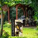 Diploma Cap Congrats Grad Garden Flag 12.5x18 Inch Burlap Double Sided, Black Gold Class Of 2025 Graduation Yard Outdoor Decoration