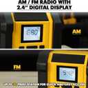 Jobsite Radio Speaker, Compatible with DeWalt 20V MAX Battery, IPX54 Waterproof Portable Wireless Stereo,Strong Signal Reception, AM/FM, TWS, 100ft Range, AC/DC Powered(Tool Only)