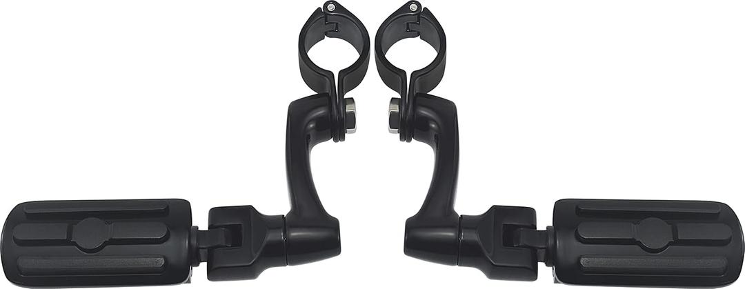 FOVPLUE 1", 1.25" Highway Footpegs, Adjustable Highway Peg for Harley Touring Softail Dyna Sportster Honda Kawasaki Suzuki Yamaha Indian Victory with 1", 1-1/4",22-35mm Engine Guards/Tubing, Gloss Black