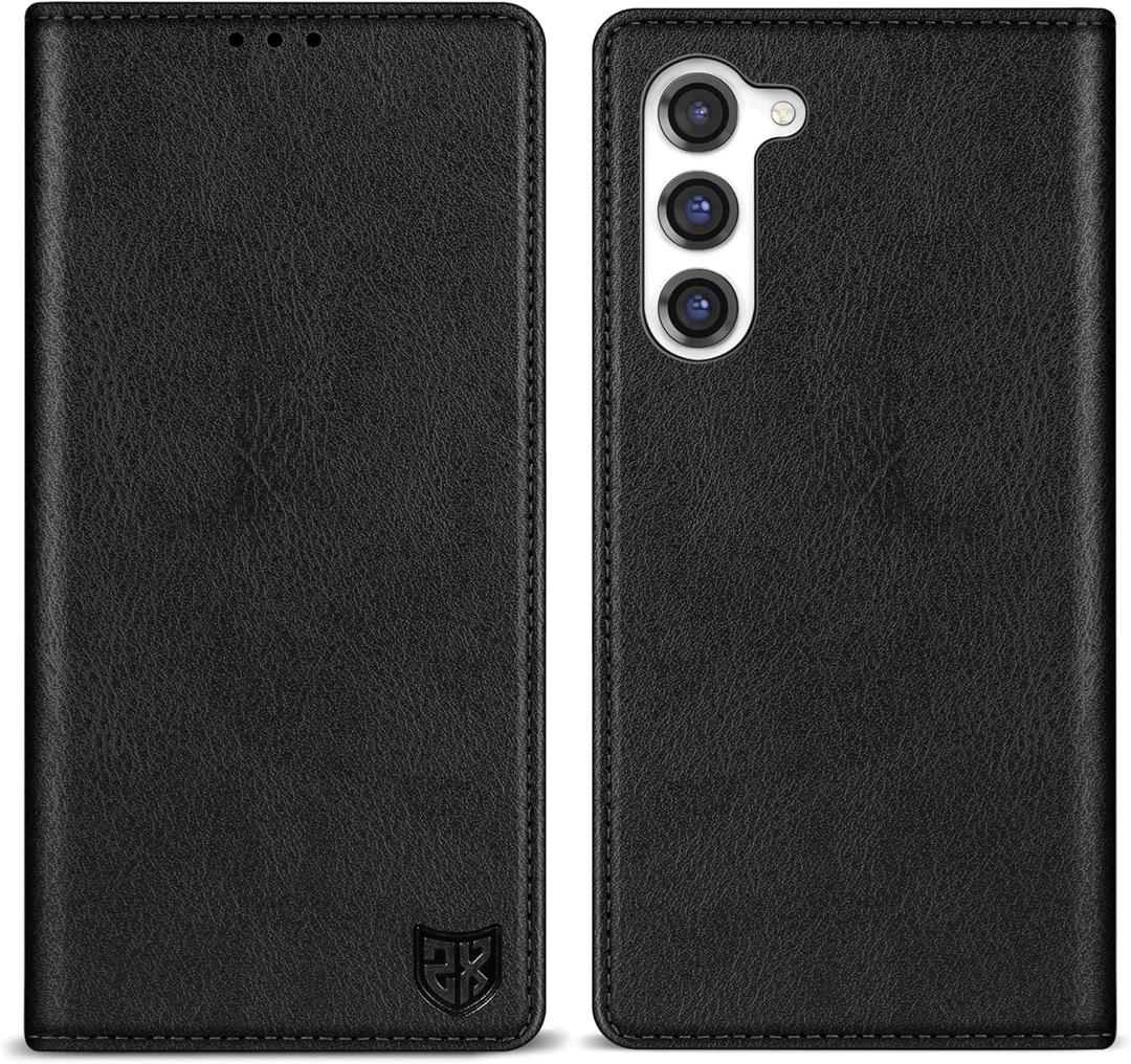 ZZXX for Samsung Galaxy S23 Wallet Case with [RFID Blocking] Card Slot Stand Strong Magnetic Leather Flip Fold Protective Phone Case for Samsung Galaxy S23 Case Wallet(Black-6.1 inch)