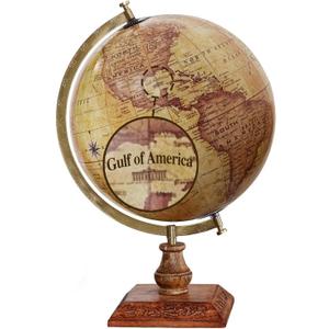 World Globe with Gulf of America  Official Updated Earth Globe Replacing Gulf of Mexico  Geographic Educational Map for Desk, Office, Classroom - Sturdy Wood Base - 12"