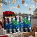 HOMETITUTE Christmas Throw Pillow Covers 18x18 Inch Set of 2 Soft Decorative Christmas Tree Plaid Pillow Covers Holiday Cushion Cases Winter Throw Pillow Covers for Sofa Couch Bed Home Decor