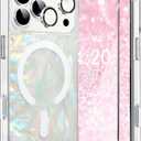 Case Compatible iPhone 17 Pro Max MagSafe Iridescent Glitter Sparkly,Opal Pearly Bling Magnet Translucent Case +1 Screen 1 Camera Cover for Women Girl iPhone 17 Pro Max 6.9"(Colorful Cloud)