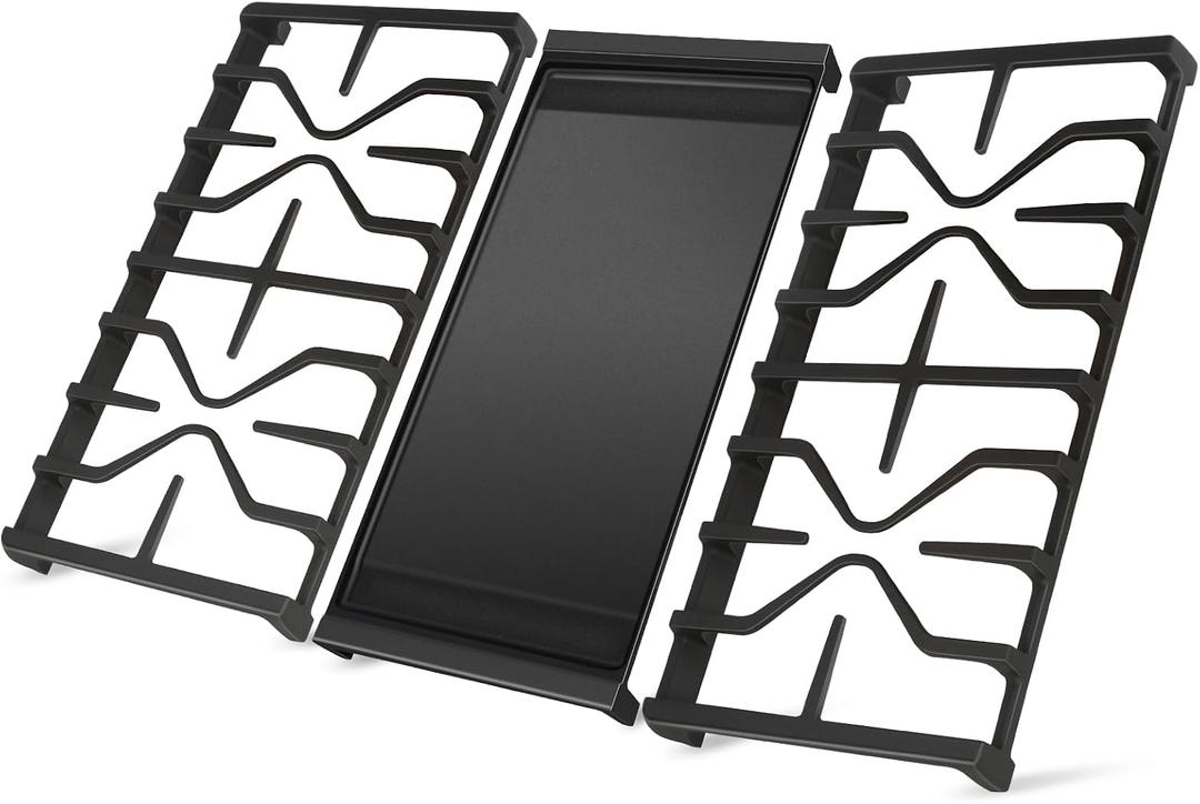WB31X27151 Side Grates WB31X24738 Stovetop Griddle Replacement for GE General Electric Stove Parts,WB31X24736 Cooktop Grates WB31X24998 Cast Iron Griddle for Stove Top JGBS66REKSS JGB735SPSS Gas Stove