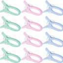 Yousoontic 12 Pcs Sew Jumbo Quilting Clamps Beach Towel Clips Blanket Clothes Pin Plastic Quilt Clamps Extra Large Clips for Sewing Crafting Fabric Clothes Cruise Vacation, 3 Colors