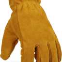 OZERO Work Gloves Winter Insulated Snow Cold Proof Leather Glove Thick Thermal Imitation Lambswool - Extra Grip Flexible Warm for Working in Cold Weather for Men and Women (Gold,Large), Limited Supply (Gold (Pack of 1))