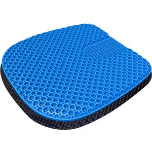 Large Gel Seat Cushion for Long Sitting(18"x16.9") with Non-Slip Cover,(Super Large & Thick),Soft & Breathable,Gel Chair Cushion for Wheelchair,Car,Desk,Home,Hip Pain,Office Chair