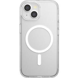 PopSockets iPhone 15 Case with Round Phone Grip Compatible with MagSafe, Phone Case for iPhone 15, Wireless Charging Compatible - Clear 15