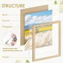 8x10 Picture Frame Set of 2, Natural Solid Wood Picture Frames, Display 8x10 Photos without Mat, for Wall and Tabletop, Natural
