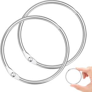 80 Pcs 2 inch Binder Rings, Loose Leaf Binder Book Rings, with Metal Nickel Plated for Key, and Index Cards, Premium Ring Clips, Paper Rings, for School, Home or Office, Silver