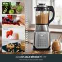 Glass Blenders for Kitchen Stainless Steel Professional Blender for Smoothies 1500W Motor, Nut Milk Maker Machine 9 Adjustable Speeds, 14 Preset Programs, BPA-Free Glass Jar blender, Soy Milk, Soups