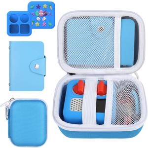 3PCS Card holder Kit for Yoto Cards, Hard Travel Card Case Compatible with Yoto Mini Player,Mini Jacket for Yoto,Card Binder Hold up to Yoto 24 Cards(Blue)