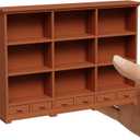Dollhouse Bookshelf in 1:12 Scale, Part of a Doll House Furniture and Accessories Set with a Realistic Design, This Doll House Bookshelf Makes A Thoughtful Gift for Children and DIY Enthusiasts