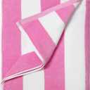 LULUHOME Large Oversized Beach Towel - Big Cotton 36 x 70 Inch Striped Pool Towel, Large Cabana Soft Swimming Towel for Adult Men Women,Pink