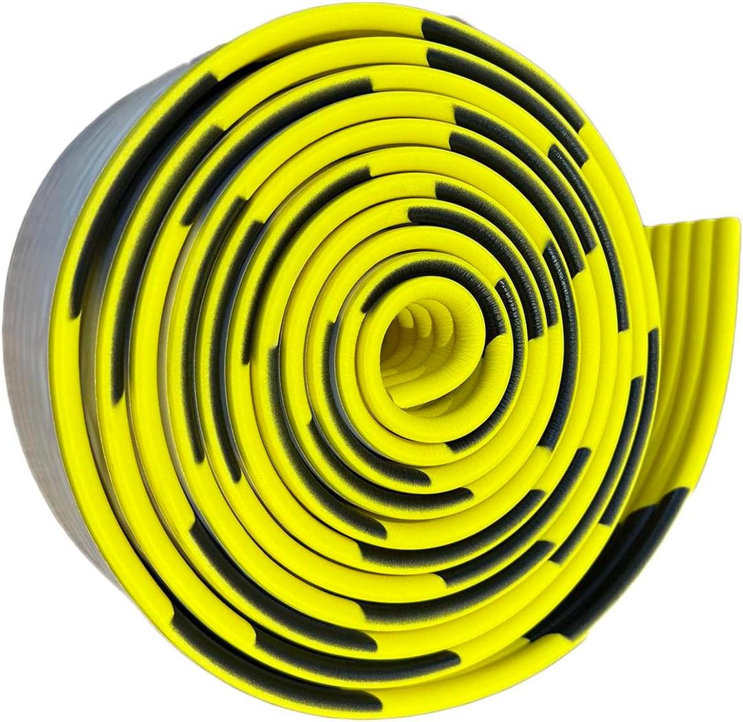 Garage Wall Protector 196.9in/5m, Yellow Black High-Visibility Foam Edge Guard for Car Door, Self-Adhesive 0.39in Thick Bumper Padding, Parking Warehouse Home Furniture (7.9in/20cm Wide)