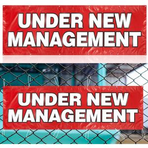 Hahafelt 3x10 Feet Under New Management Banner Sign with Grommets Weatherproof Vinyl Sign Hanging Banner Outdoor Indoor for Business Industrial Store Yard Signs Red