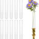 10 Pack Glass Cylinder Vases for Taper Candle Holders with Cuttable Silicone Sleeves (Fits 0.91" Candlestick Openings), Ideal for Dinner Parties, Home Accents, Event Decor, Wedding Arrangements